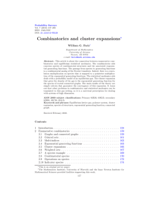 Combinatorics and cluster expansions ∗ s