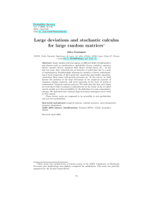 Large deviations and stochastic calculus for large random matrices ∗ Alice Guionnet