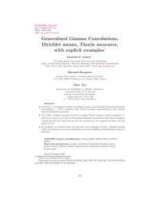 Generalized Gamma Convolutions, Dirichlet means, Thorin measures, with explicit examples ∗