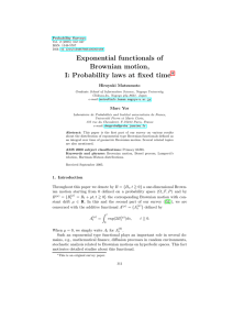Exponential functionals of Brownian motion, ∗ Hiroyuki Matsumoto