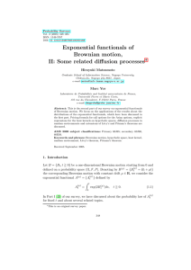 Exponential functionals of Brownian motion, ∗ Hiroyuki Matsumoto