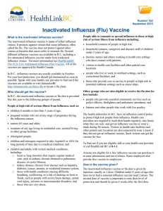 Inactivated Influenza (Flu) Vaccine