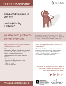 PROBLEM-SOLVING we deal with problems almost everyday facing a tricky problem in