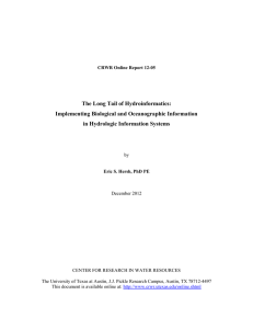 The Long Tail of Hydroinformatics: Implementing Biological and Oceanographic Information