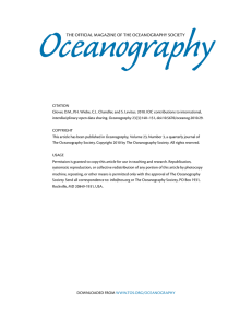 O ceanography THE OffICIAL MAGAzINE Of THE OCEANOGRAPHY SOCIETY