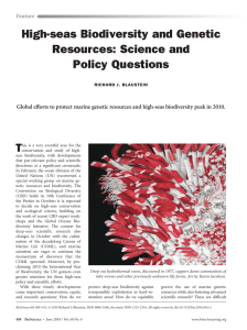 High-seas Biodiversity and Genetic Resources: Science and Policy Questions T