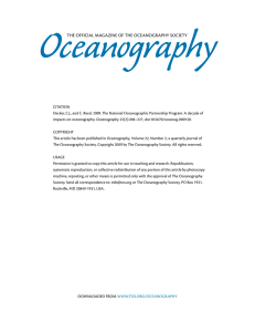 O ceanography THE OffICIAl MAGAzINE Of THE OCEANOGRAPHY SOCIETY