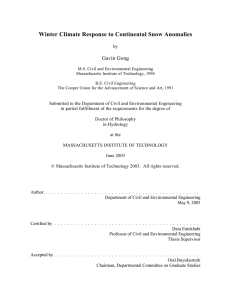 Winter Climate Response to Continental Snow Anomalies  Gavin Gong by