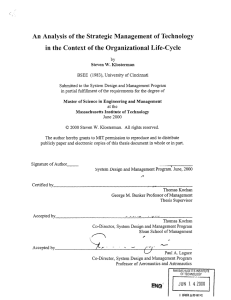 An  Analysis  of the  Strategic  Management ... in the  Context  of the  Organizational Life-Cycle