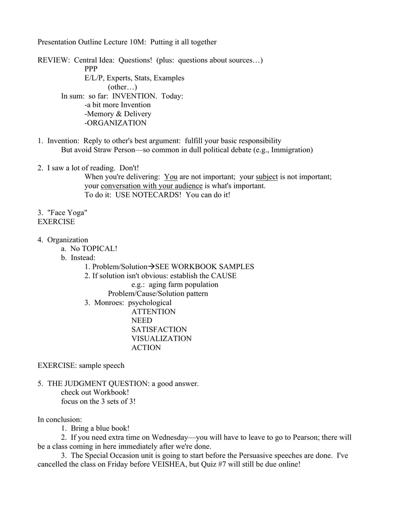 problem and solution speech examples