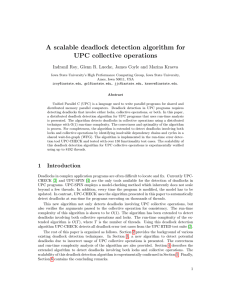 A scalable deadlock detection algorithm for UPC collective operations