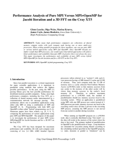 Performance Analysis of Pure MPI Versus MPI+OpenMP for