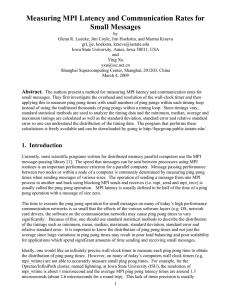 Measuring MPI Latency and Communication Rates for Small Messages