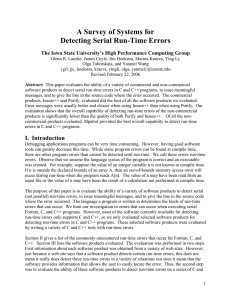 A Survey of Systems for Detecting Serial Run-Time Errors