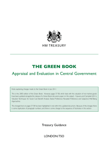THE GREEN BOOK Appraisal and Evaluation in Central Government