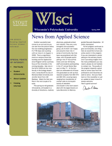 News from Applied Science Wisconsin’s Polytechnic University
