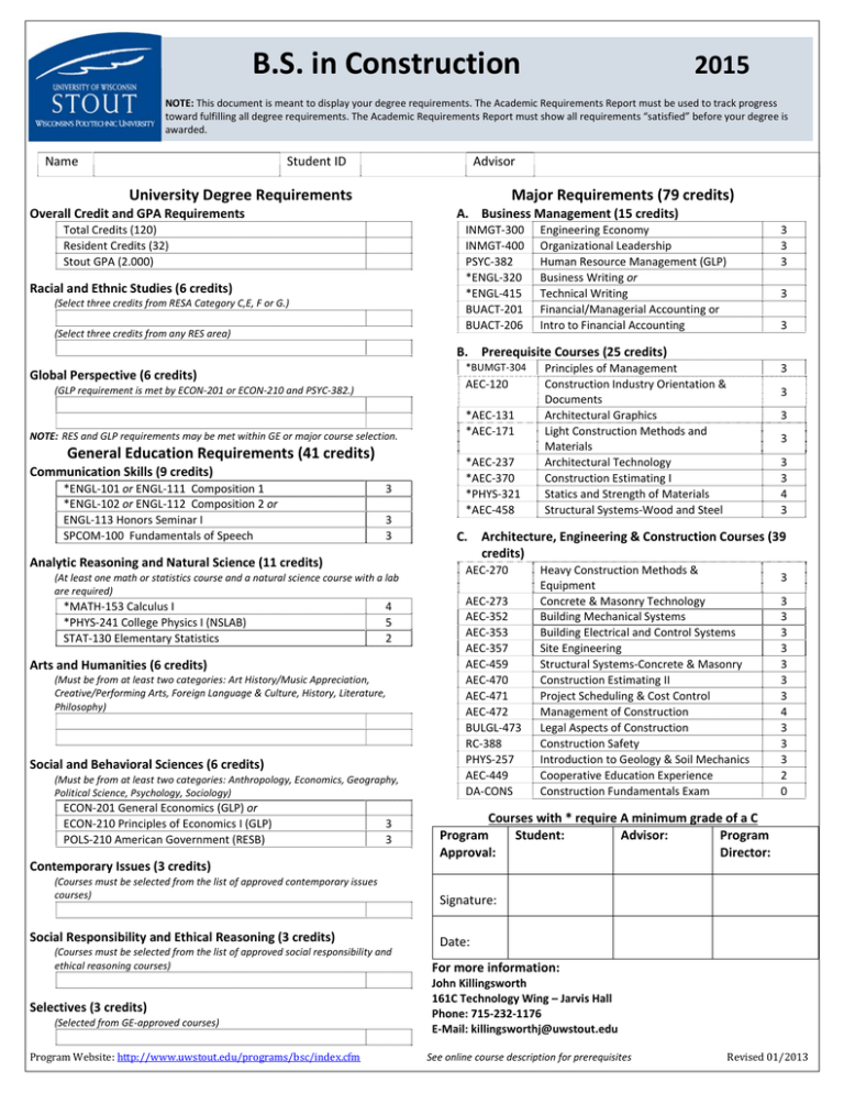 University Degree Requirements