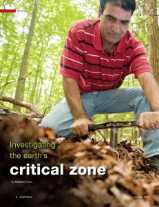 critical zone Investigating the earth’s science