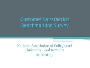 Customer Satisfaction Benchmarking Survey National Association of College and University Food Services