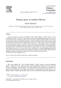 Stating space in modern Mexico Banister *