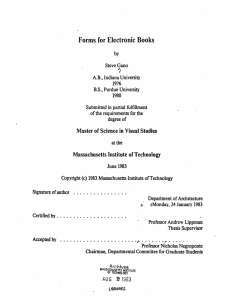 Forms for Electronic  Books