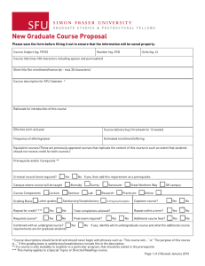 New Graduate Course Proposal