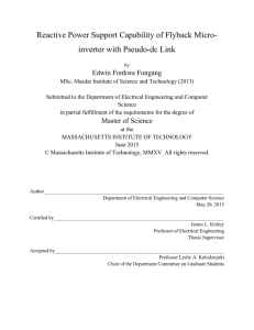 Reactive Power Support Capability of Flyback Micro- inverter with Pseudo-dc Link