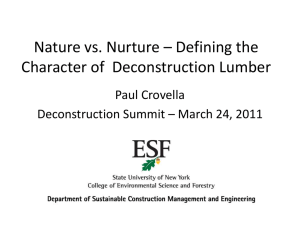 Nature vs. Nurture – Defining the Character of  Deconstruction Lumber