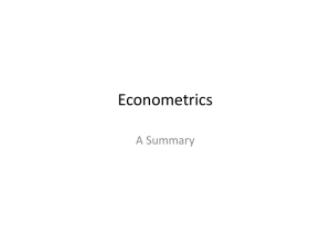 Econometrics A Summary