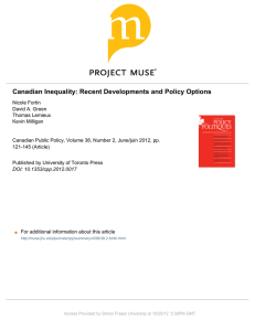 Canadian Inequality: Recent Developments and Policy Options