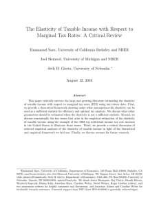 The Elasticity of Taxable Income with Respect to