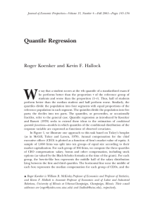 W Quantile Regression Roger Koenker and Kevin F. Hallock