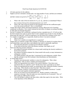 Final Exam Study Questions for ECON 836  1.