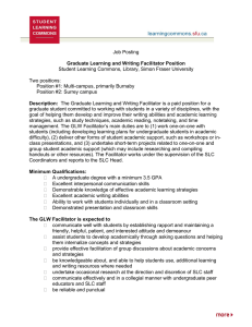 Job Posting Student Learning Commons, Library, Simon Fraser University Two positions: