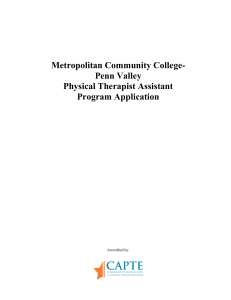 Metropolitan Community College- Penn Valley Physical Therapist Assistant Program Application