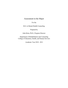 Assessment in the Major