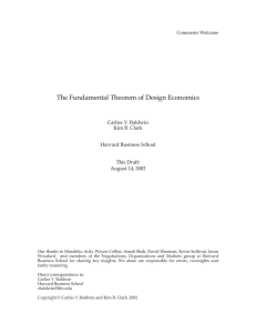 The Fundamental Theorem of Design Economics Carliss Y. Baldwin Kim B. Clark