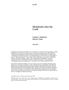 Modularity after the Crash Carliss Y. Baldwin Kim B. Clark