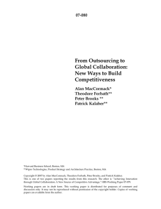 From Outsourcing to Global Collaboration: New Ways to Build Competitiveness