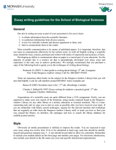 Essay writing guidelines for the School of Biological Sciences General