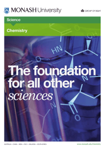 sciences The foundation for all other Chemistry