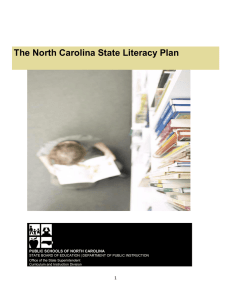 The North Carolina State Literacy Plan  PUBLIC SCHOOLS OF NORTH CAROLINA