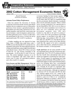 2002 Cotton Management Economic Notes Cooperative Extension