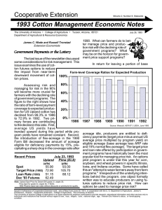 Cooperative Extension 1993 Cotton Management Economic Notes