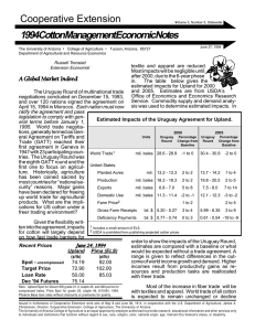 Cooperative Extension 1994 Cotton Management Economic Notes •