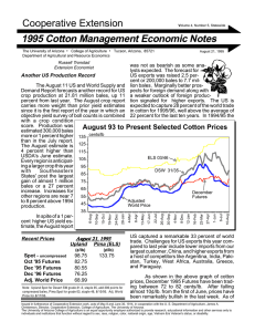 Cooperative Extension 1995 Cotton Management Economic Notes •