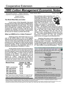 1995 Cotton Management Economic Notes Cooperative Extension