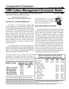 1999 Cotton Management Economic Notes Cooperative Extension