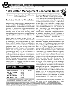 1999 Cotton Management Economic Notes