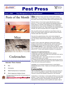 Pest Press Pests of the Month